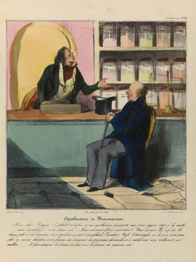 Apotekare i apotek av Honoré Daumier