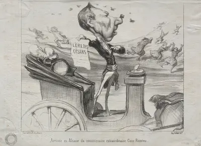 Ankomst till Alsace av den enastående kommissionären Coco Romieu av Honoré Daumier