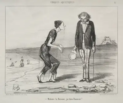 Baroness, it is my honor!… av Honoré Daumier