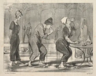 Badare, mellan dyk av Honoré Daumier