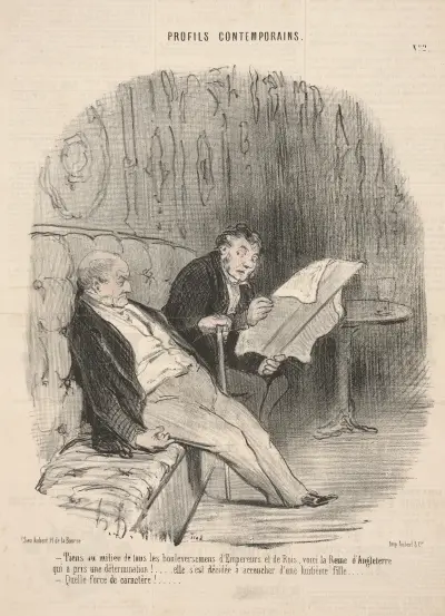 Behold in the middle of the overthrow of emperors and kings, here . . . Daughter. What a strong character! av Honoré Daumier