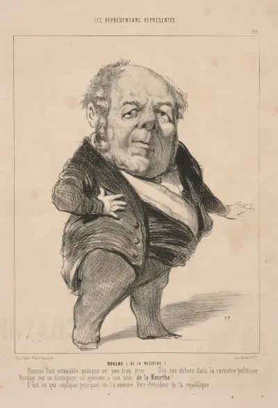 Boulay fat man with right hand on hip. av Honoré Daumier