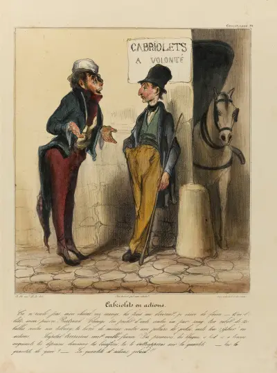 Cabriolets en actions von Honoré Daumier