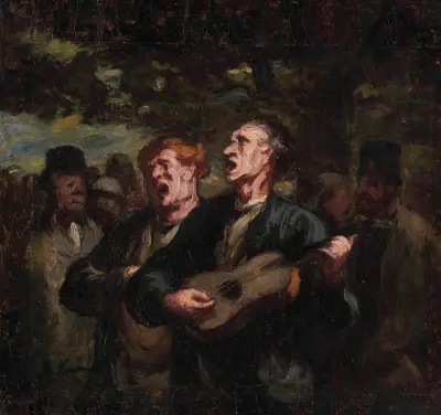 Kringresande sångare av Honoré Daumier