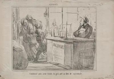 Convicted for having sold crushed sandstone instead of brown sugar von Honoré Daumier
