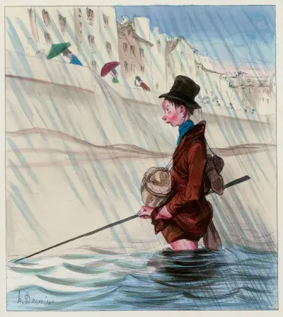 Cours d’histoire naturelle 02 Le martin-pêcheur (sur Seine) von Honoré Daumier