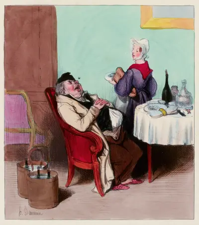 Cours d’histoire naturelle 04 L’huitre von Honoré Daumier