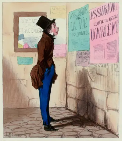Cours d’histoire naturelle 05 Le gobe-mouches von Honoré Daumier