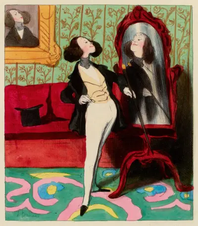 Cours d’histoire naturelle 07 Le narcisse von Honoré Daumier