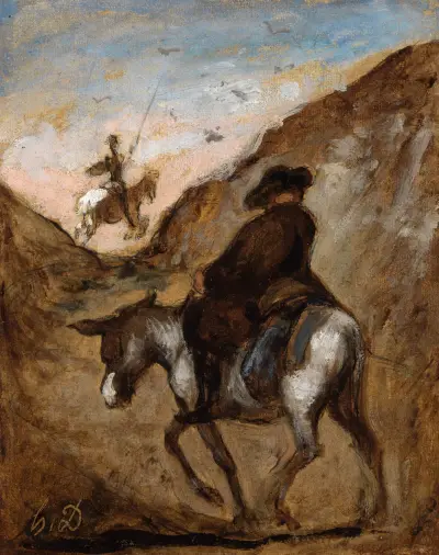 Don Quijote och Sancho Panza av Honoré Daumier