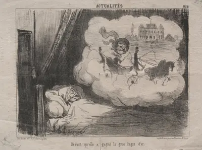 Drömmen att hon vunnit den stora guldtackan av Honoré Daumier