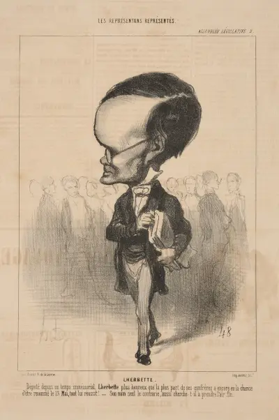 Herbette, deputy since time immemorial Herbette no more . . . Thin air av Honoré Daumier
