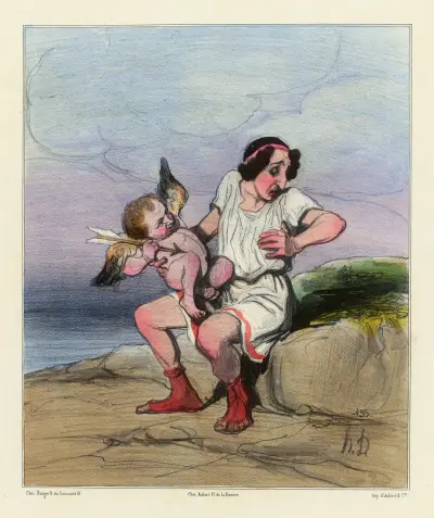 Hippolyte lardé par Cupidon av Honoré Daumier