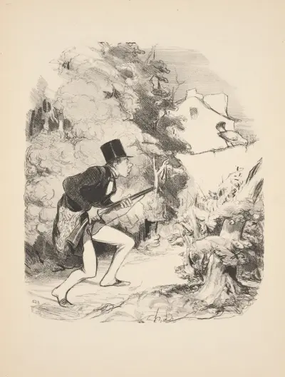 Hunting and fishing Pl.04 av Honoré Daumier