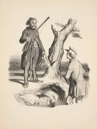 Hunting and fishing Pl.05 av Honoré Daumier