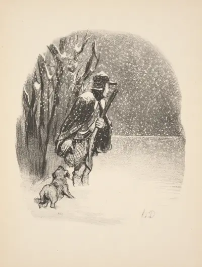 Hunting and fishing Pl.07 av Honoré Daumier