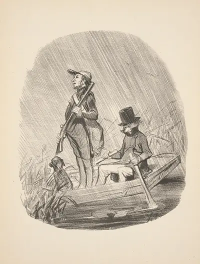 Hunting and fishing Pl.08 av Honoré Daumier