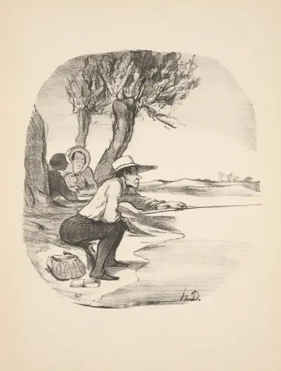 Hunting and fishing Pl.25 av Honoré Daumier