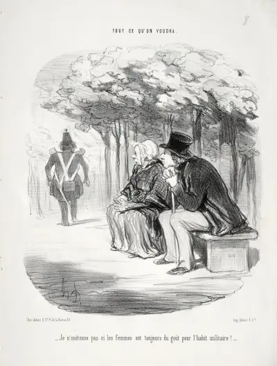 I am not surprised women are still fond of men in uniform. av Honoré Daumier