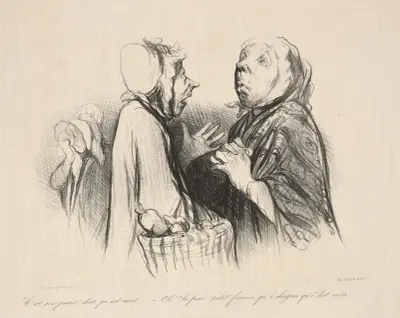 It’s his poor cat who had died . . av Honoré Daumier