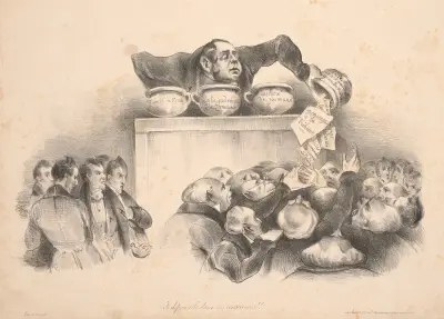 Jag lägger detta i era samveten!! av Honoré Daumier