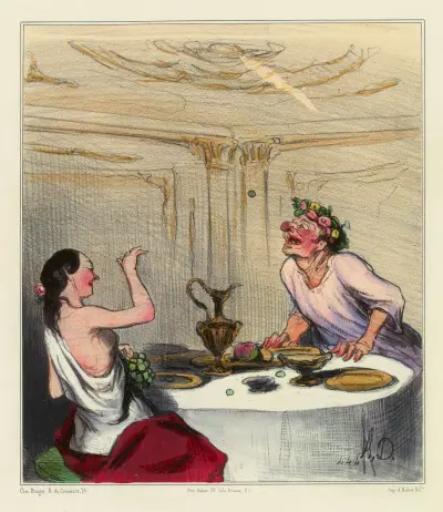 Anakreons död av Honoré Daumier
