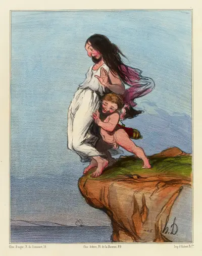 Der Tod der Sappho von Honoré Daumier