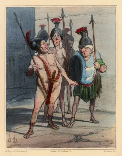 Kvällen före Thermopyle av Honoré Daumier