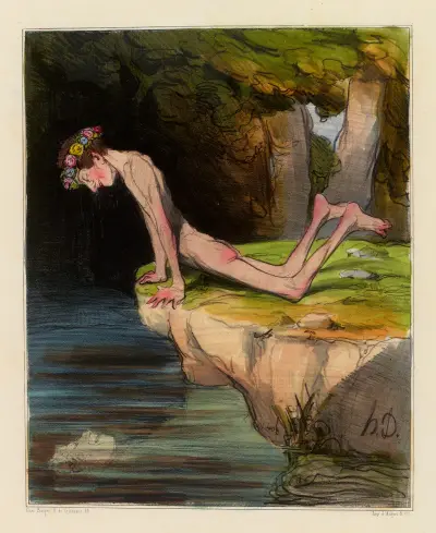 Le beau Narcisse av Honoré Daumier