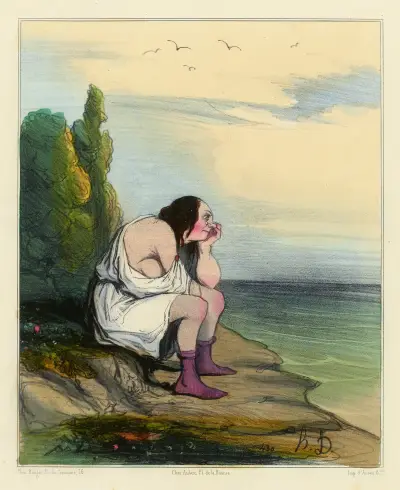 Kalypso förtvivlan av Honoré Daumier