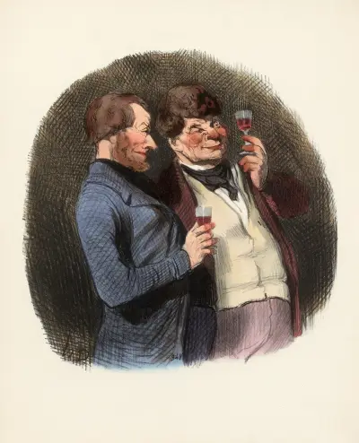 Dagen då man tappar ett fat Malmseyvin av Honoré Daumier
