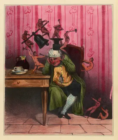 Le mal de tête., Honoré Daumier