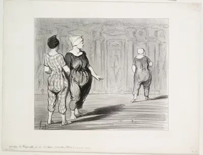 Madame Coquardeau har då minsann fortfarande en vacker figur!… av Honoré Daumier