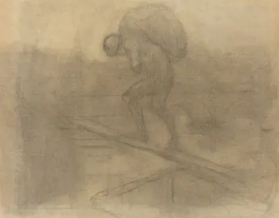 Man bärande en säck av Honoré Daumier