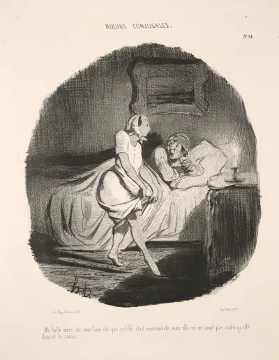 Min svärmor hade varnat mig för att hennes dotter var somnambulist, men hon berättade inte att hon dansade cancan av Honoré Daumier
