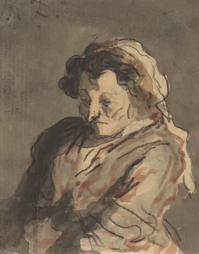 Old Woman Seated von Honoré Daumier