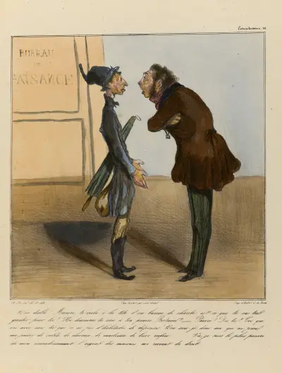 Was zum Teufel, Macaire, da bist du ja an der Spitze eines Wohltätigkeitsbüros von Honoré Daumier