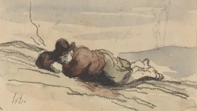 Vila på landet (Sancho Panza) av Honoré Daumier