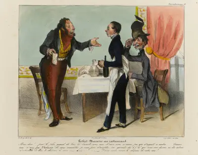 Robert Macaire au restaurant von Honoré Daumier