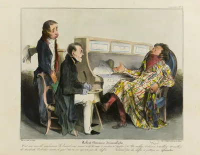 Robert Macaire journaliste. av Honoré Daumier