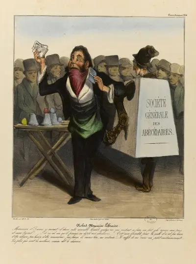 Robert Macaire som bokhandlare av Honoré Daumier