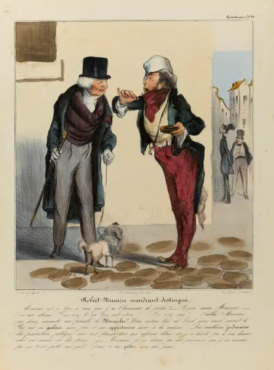 Robert Macaire som förfinad tiggare av Honoré Daumier