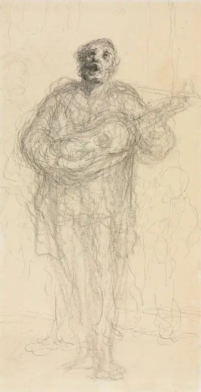 Sjungande gitarrist av Honoré Daumier