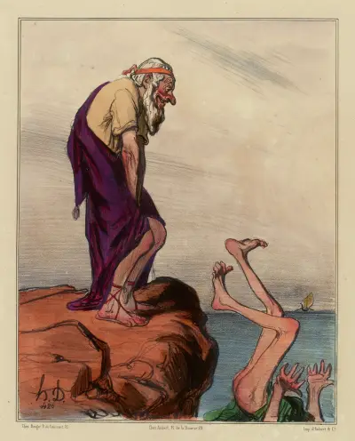 Telemakos och Mentor av Honoré Daumier