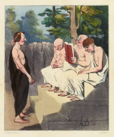 Telemachos wird von den Weisen befragt von Honoré Daumier