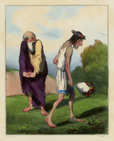 Télémaque ravagé par l’amour von Honoré Daumier