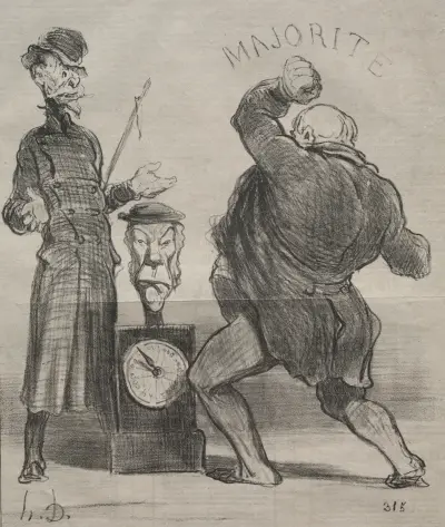 Testing His Strength, Honoré Daumier