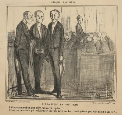 Pojkarna i svarta kläder av Honoré Daumier