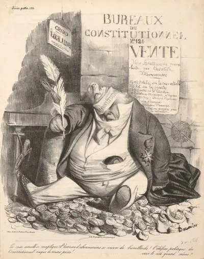 The current crisis is complicated! The horizon of subscriptions is covered by . . . av Honoré Daumier
