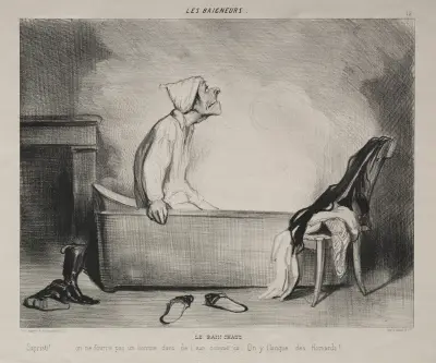 Det heta badet av Honoré Daumier